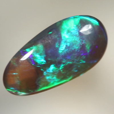 SOLID BLACK CRYSTAL OPAL Bright strong rolling flashes 